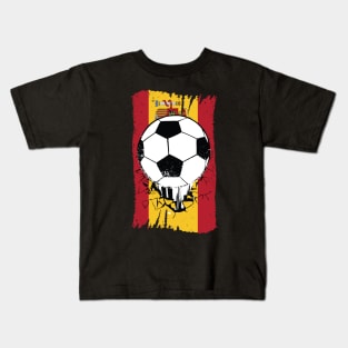 Vintage Spanish Flag with Football // Spain Soccer Kids T-Shirt